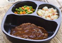 Salisbury Steak with Red Skin Potatoes & Mixed Vegetables - Individual Meal